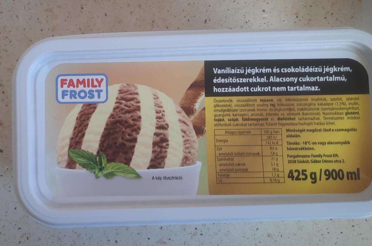 Képek - Csoki vanília jégkrém édesítőszerekkel Family Frost