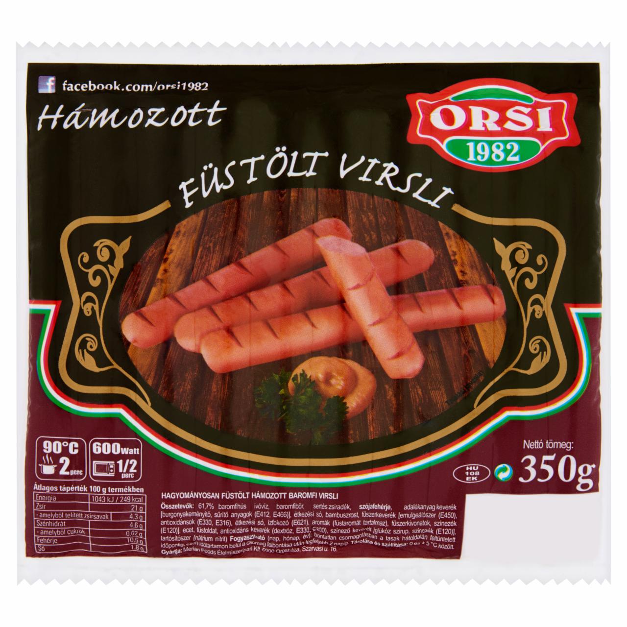 Képek - Orsi hámozott füstölt virsli 350 g