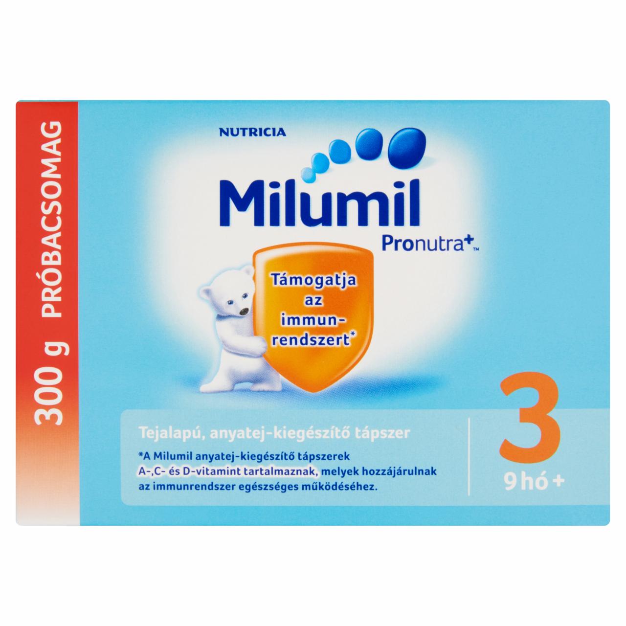 Képek - Milumil 3 anyatej-kiegészítő tápszer próbacsomag 9 hó+ 300 g
