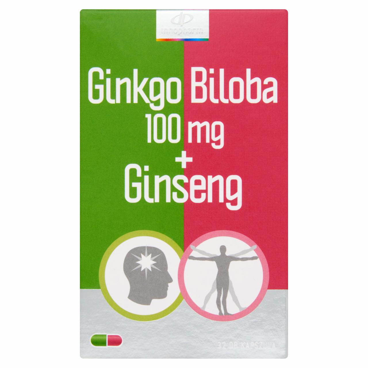 Képek - Innopharm ginkgo bilobát és ginzenget tartalmazó étrend-kiegészítő kapszula 32 db 15,36 g