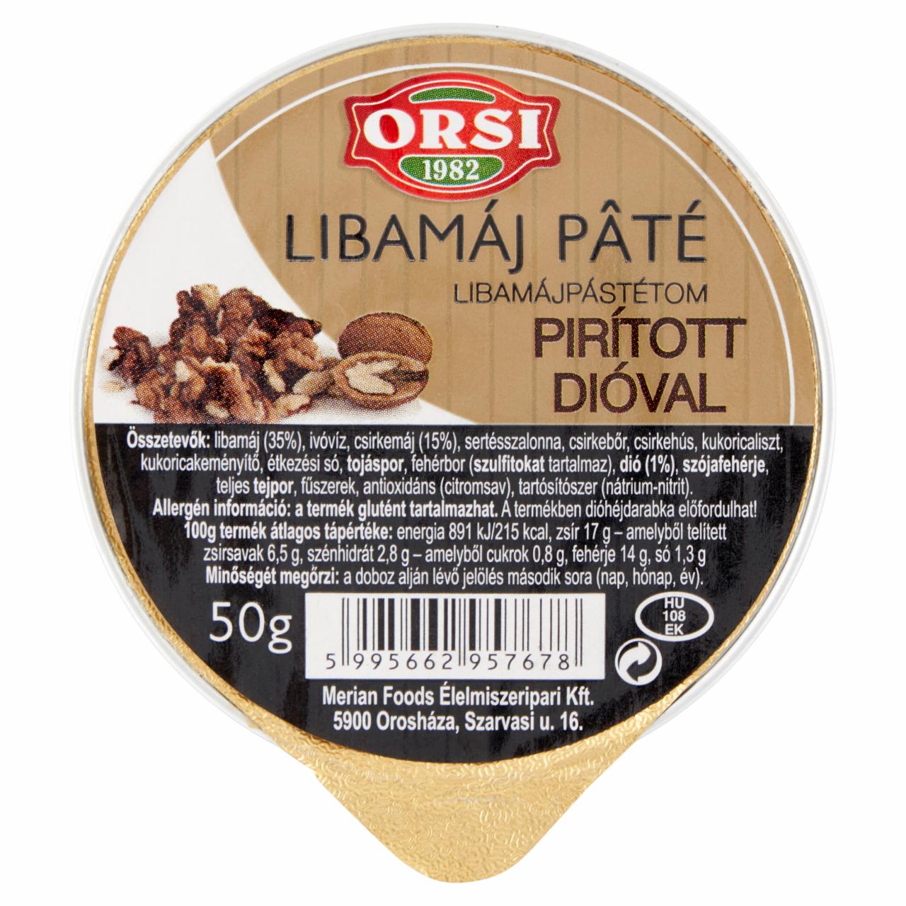 Képek - Orsi libamájpástétom pirított dióval 50 g