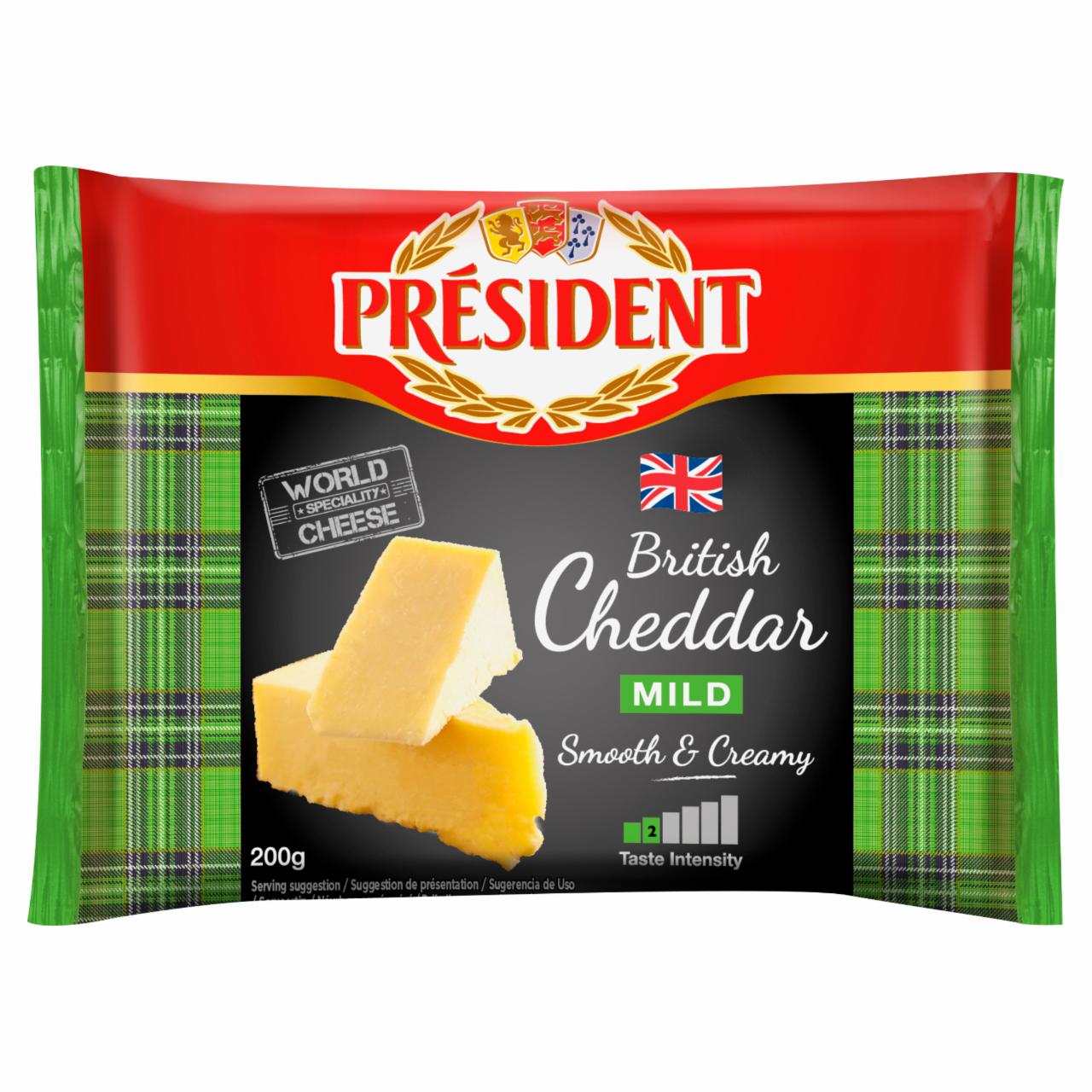 Képek - Président Mild zsíros, kemény fehér cheddar sajt 200 g
