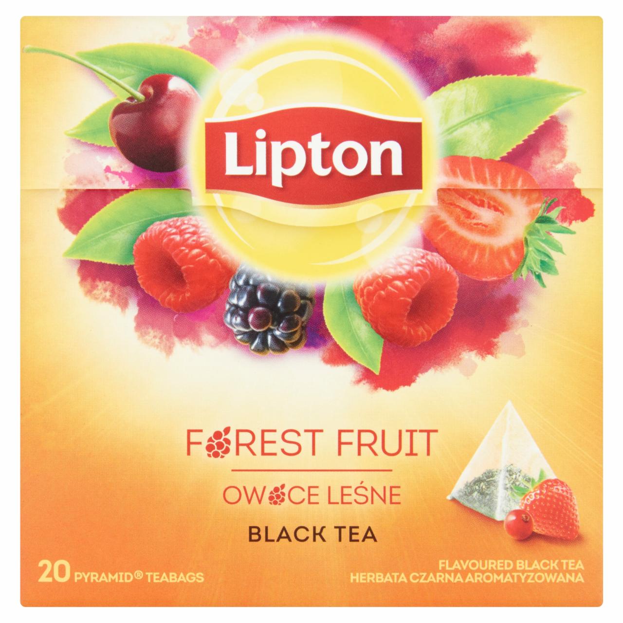 Képek - Lipton erdei gyümölcs ízű fekete tea 20 piramis teafilter