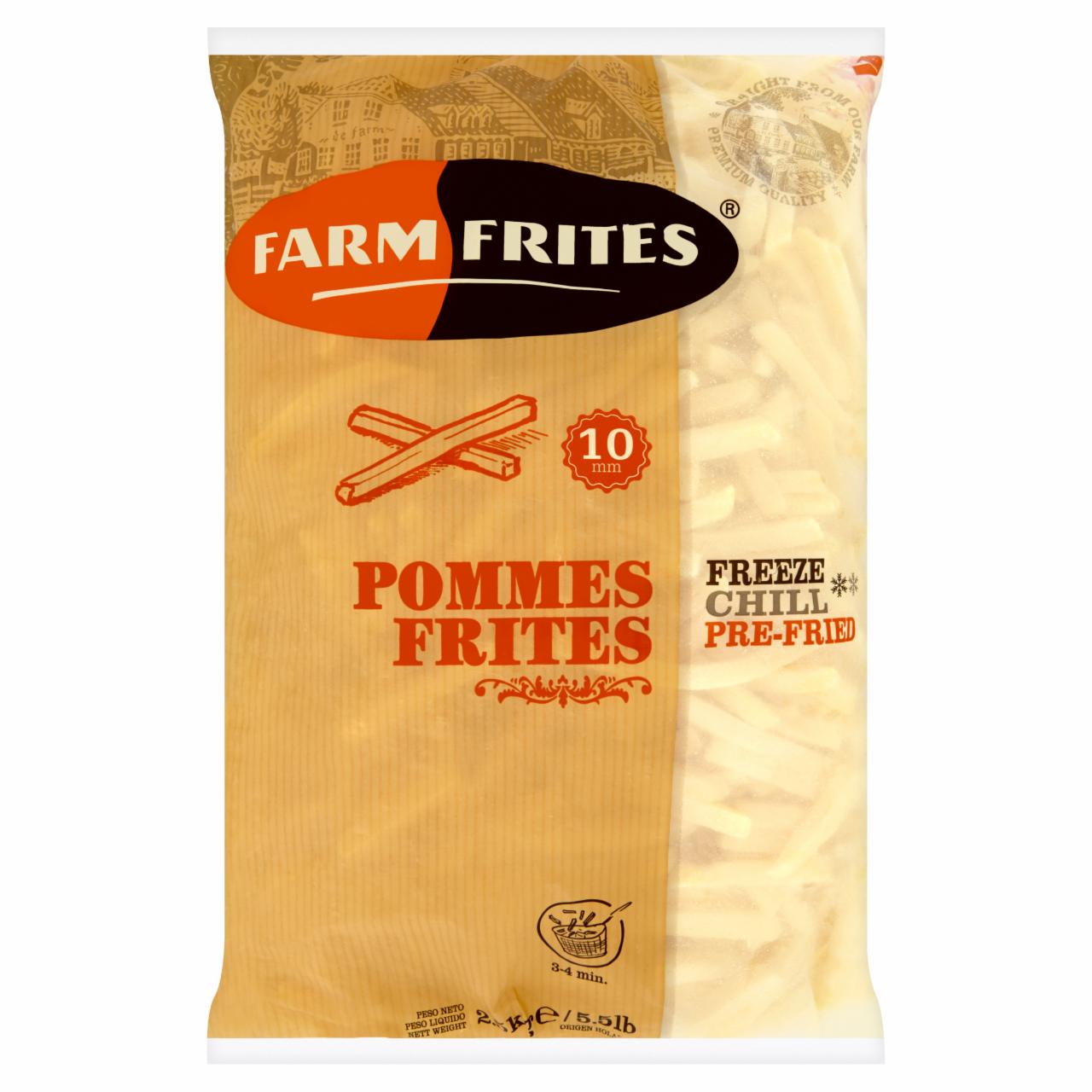 Képek - Farm Frites elősütött, gyorsfagyasztott, félkész hasábburgonya 10 mm 2,5 kg