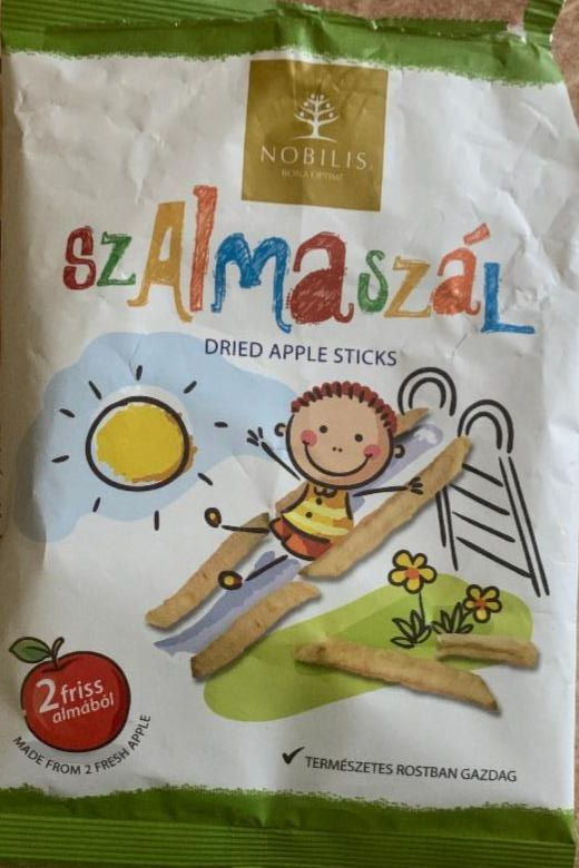 Képek - Nobilis Szalmaszál szárított, héj nélküli almahasábok 25 g