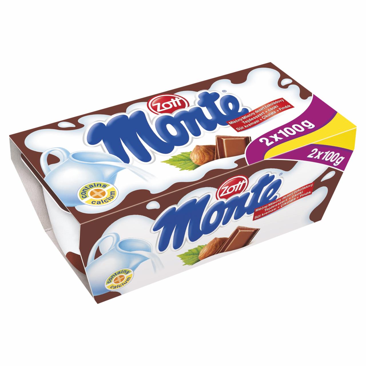 Képek - Zott Monte csokoládés, mogyorós tejdesszert 2 x 100 g