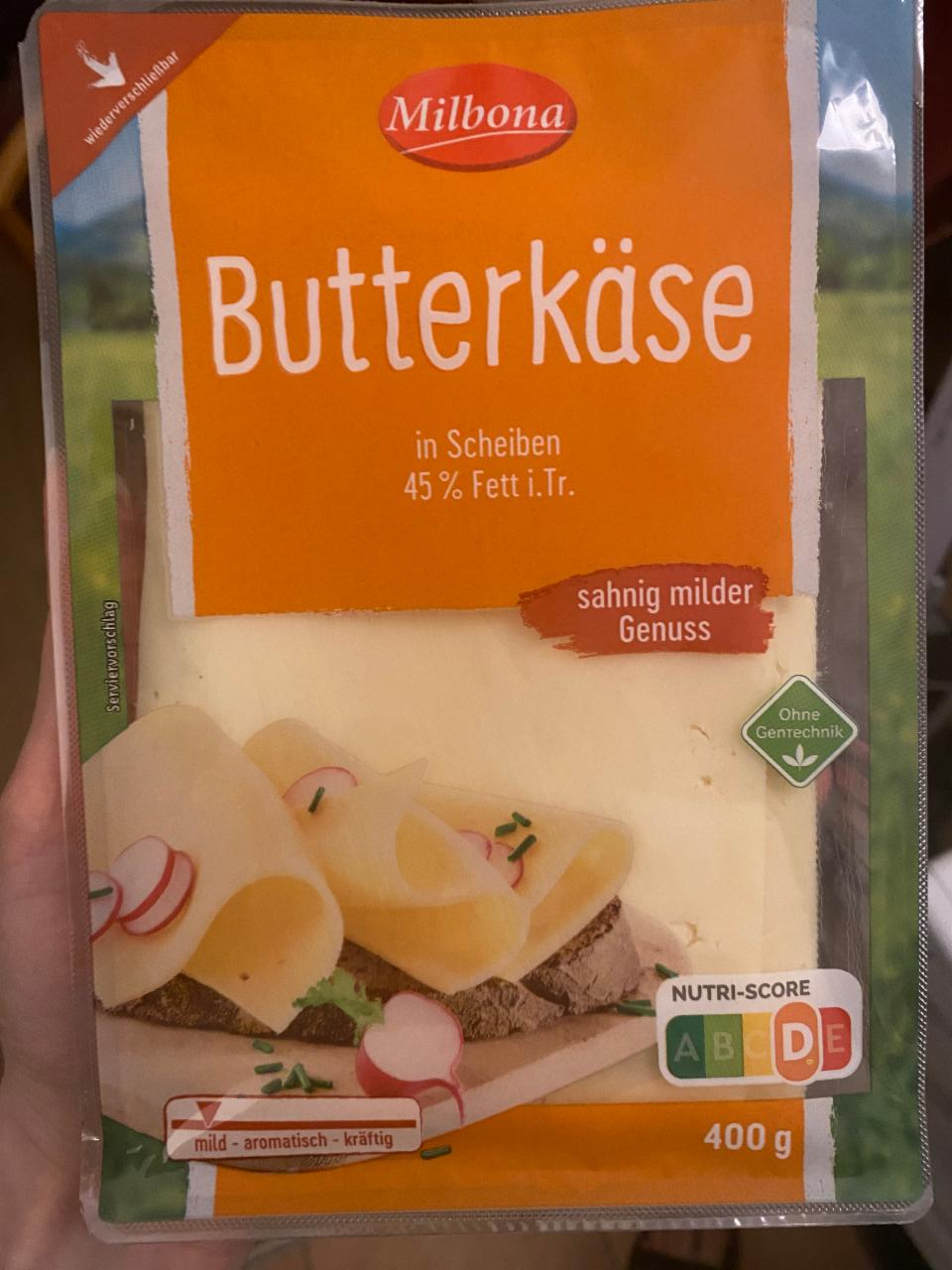 Képek - Milbona Butterkäse in Scheiben 45% Fett i.Tr. 400g
