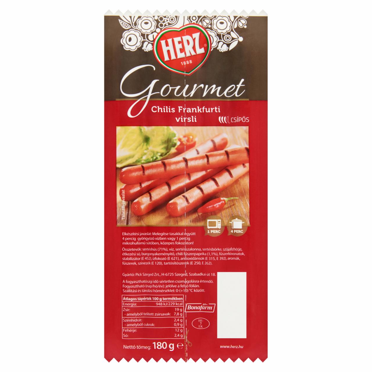 Képek - HERZ Gourmet chilis frankfurti virsli 180 g