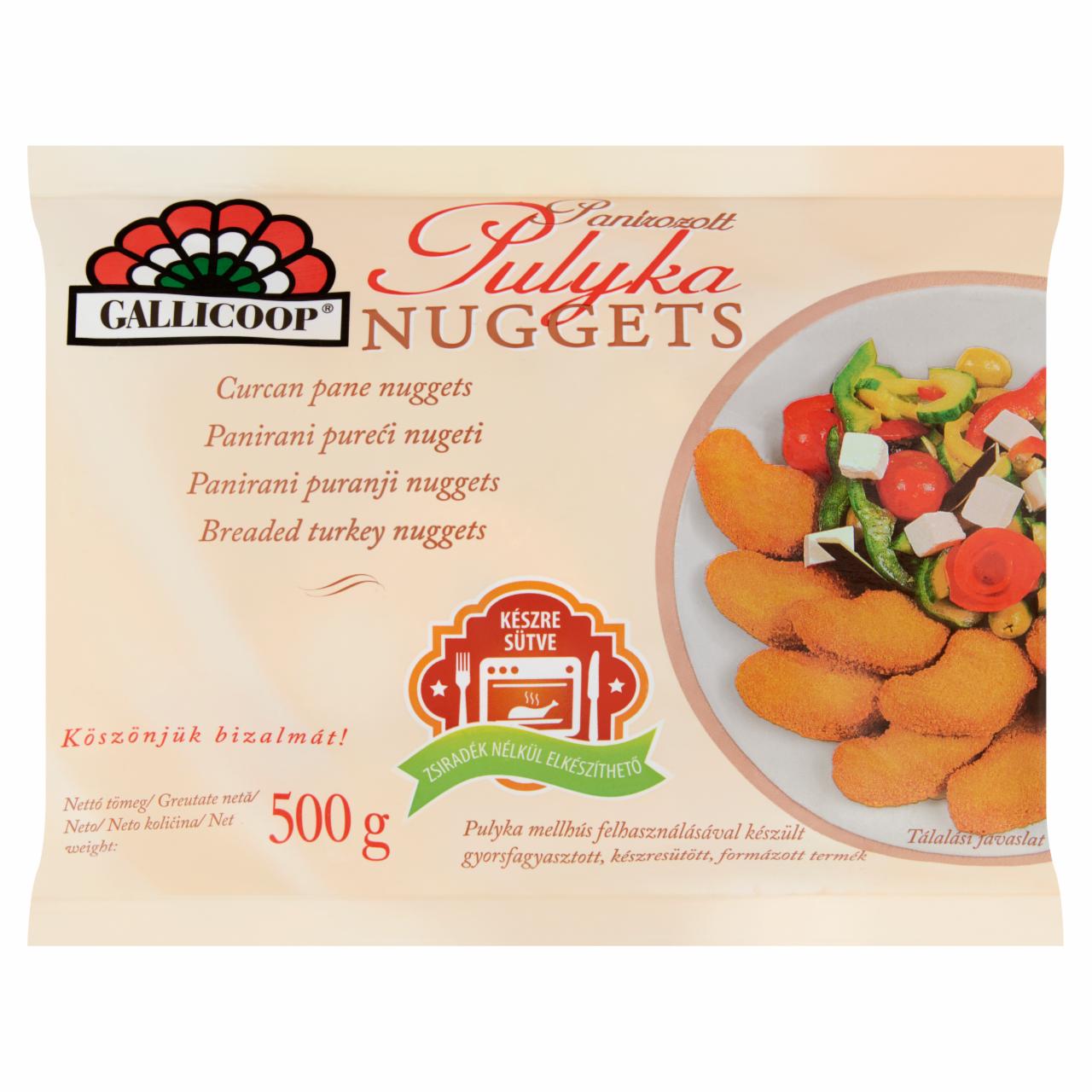 Képek - Gallicoop gyorsfagyasztott, készresütött, panírozott pulyka nuggets 500 g