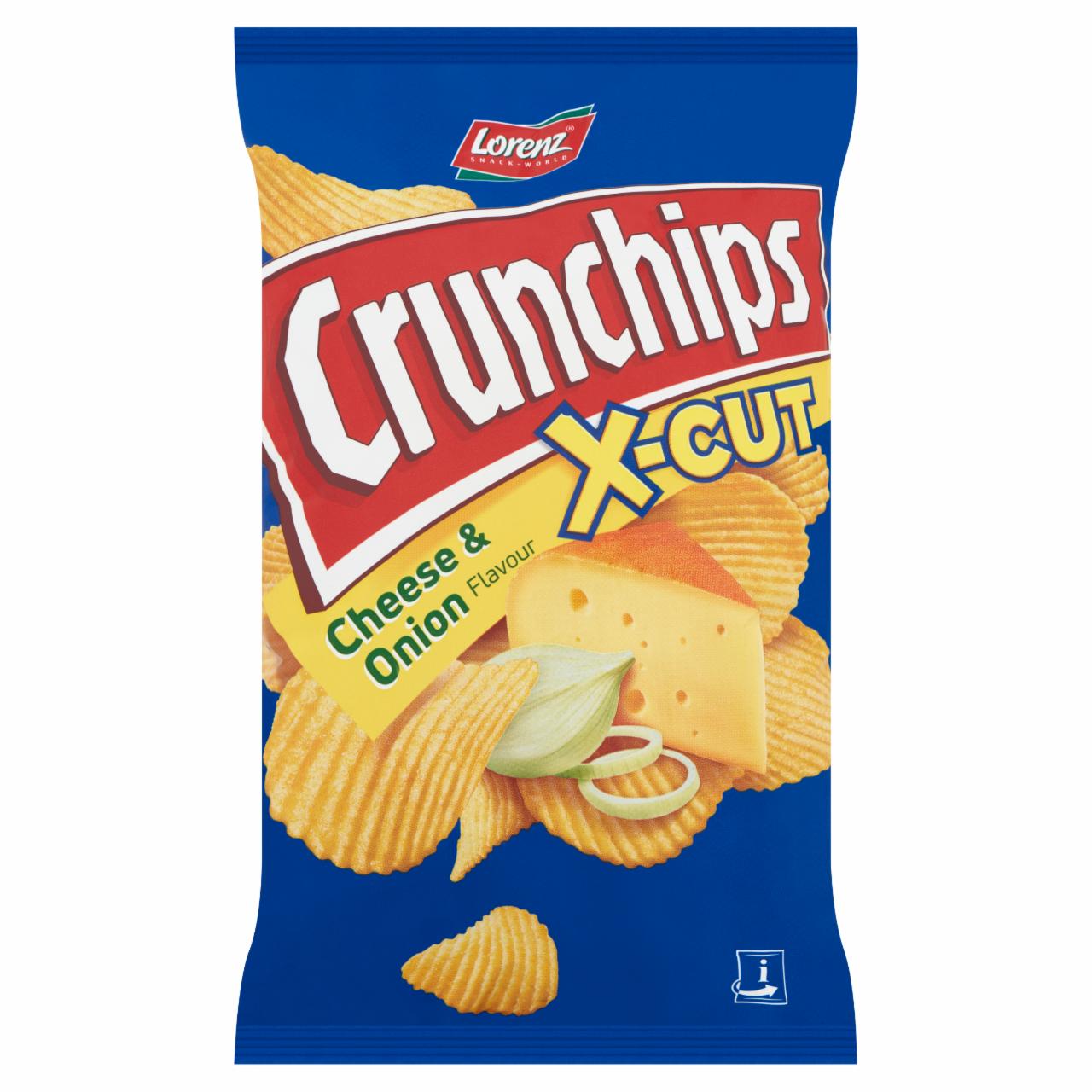 Képek - Lorenz Crunchips X-cut sajtos-hagymás ízesítésű hullámos burgonyachips 75 g