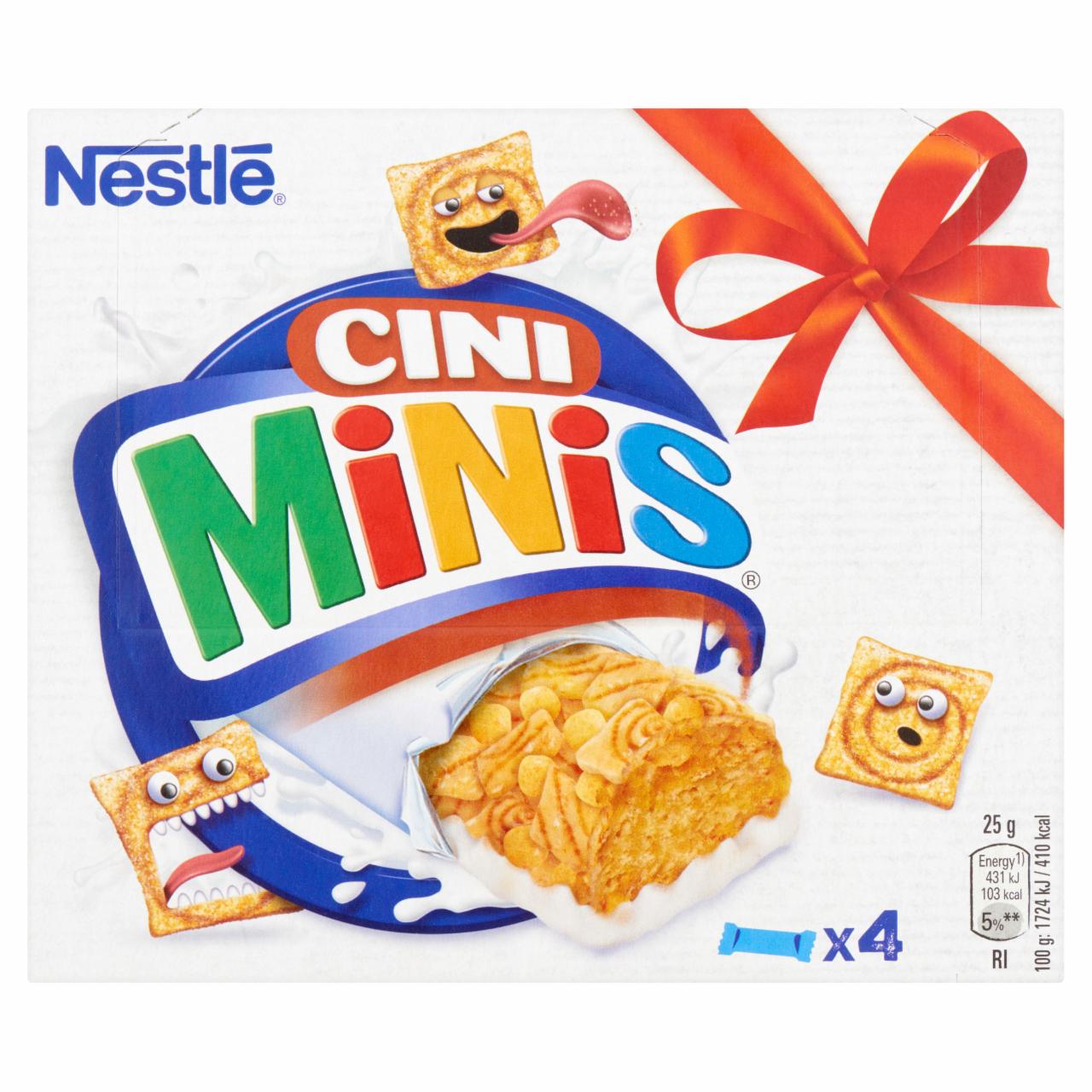 Képek - Nestlé Cini Minis fahéjas gabonapehely-szelet tejbevonó talppal 4 db 100 g