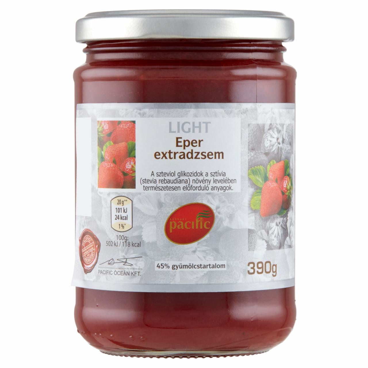 Képek - Pacific Light eper extradzsem cukorral és édesítőszerrel 200 g
