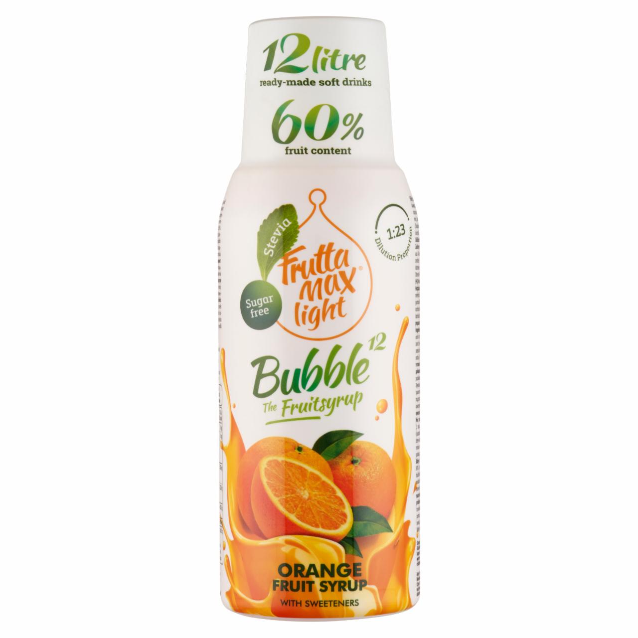 Képek - FruttaMax Bubble¹² Light narancs gyümölcsszörp édesítőszerekkel 500 ml