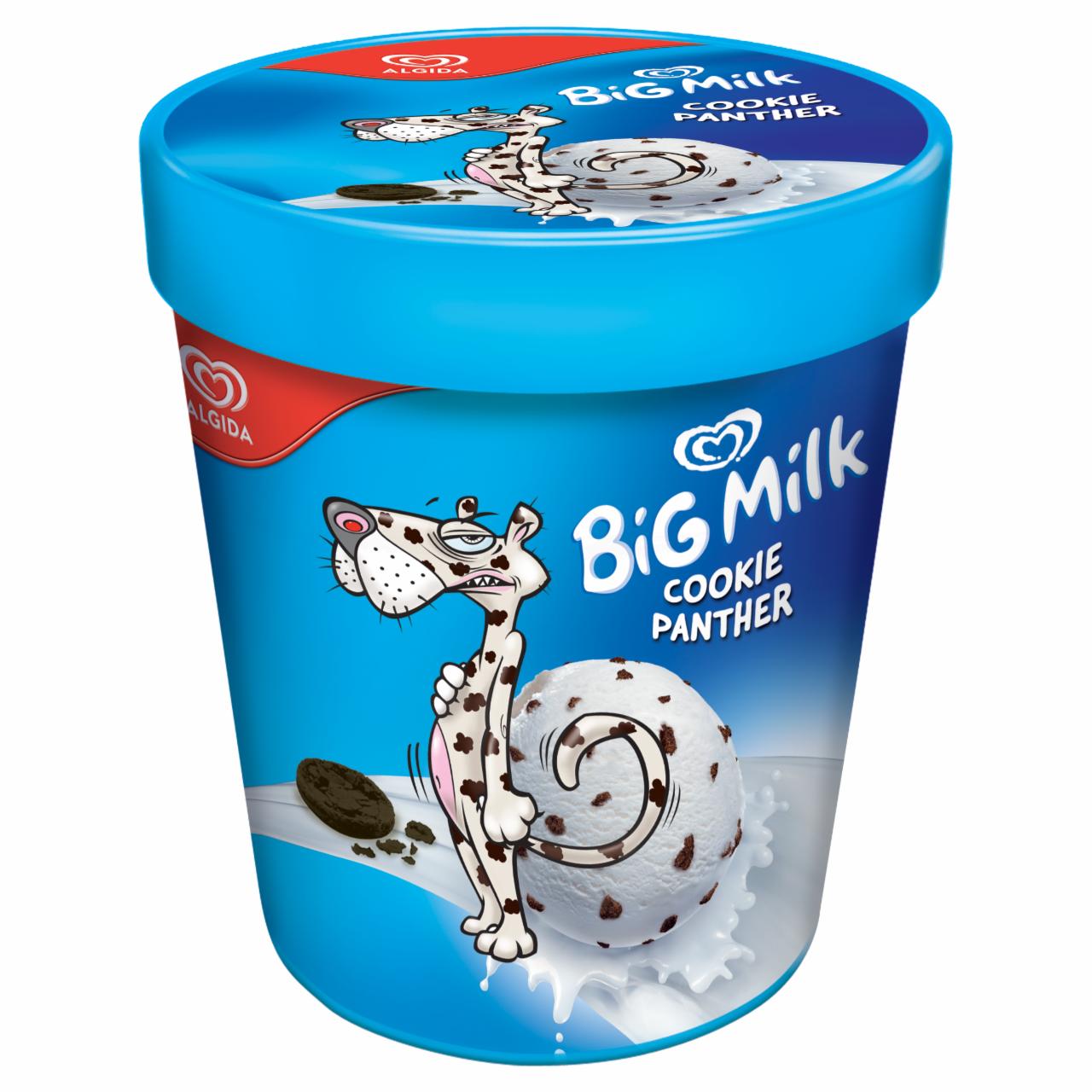Képek - Big Milk Cookie Panther vanília-tejszín ízű jégkrém kakaós sütemény darabkákkal 450 ml