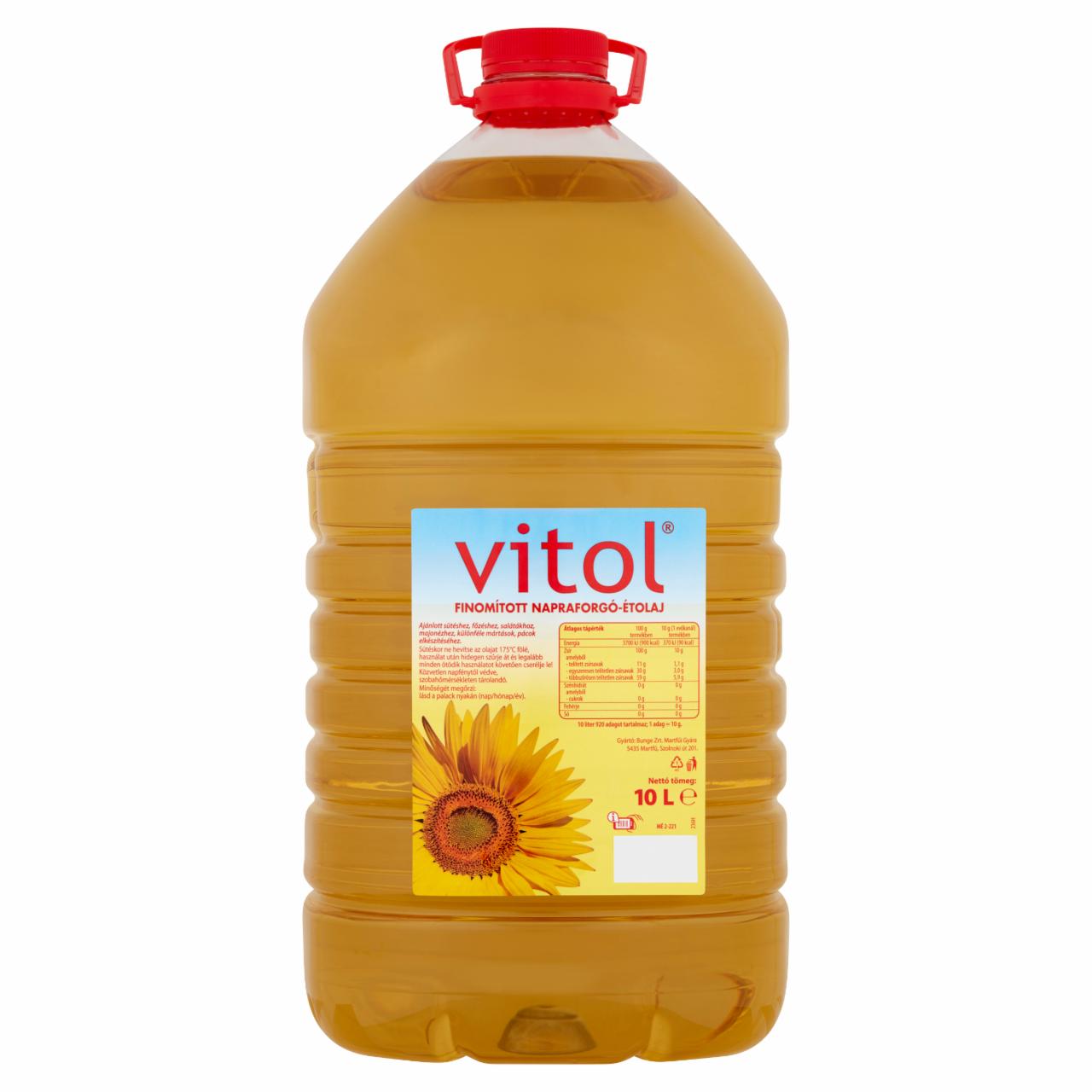 Képek - Vitol finomított napraforgó-étolaj 10 l