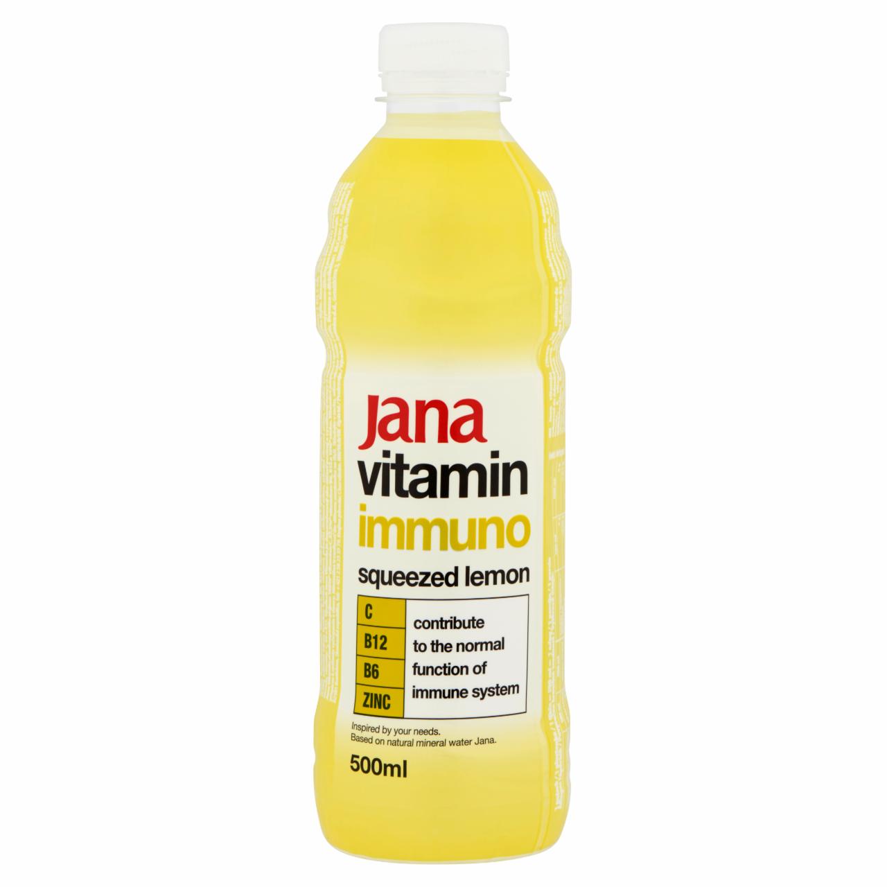 Képek - Jana Vitamin Immuno citrom ízű szénsavmentes üdítőital cukorral és édesítőszerrel 500 ml