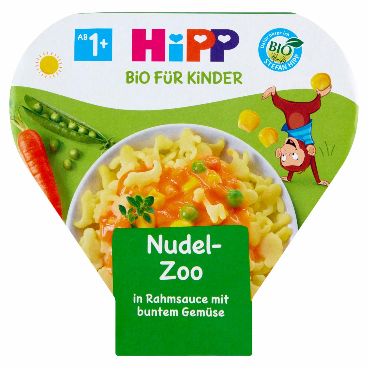 Képek - HiPP BIO állatfigurás tészta zöldségekkel tejszínes szószban tésztakészítmény 1 éves kortól 250 g