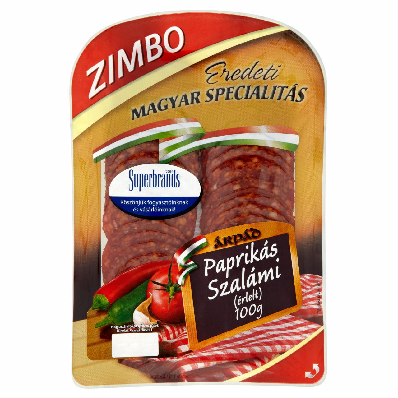 Képek - Zimbo Árpád szeletelt paprikás szalámi 100 g