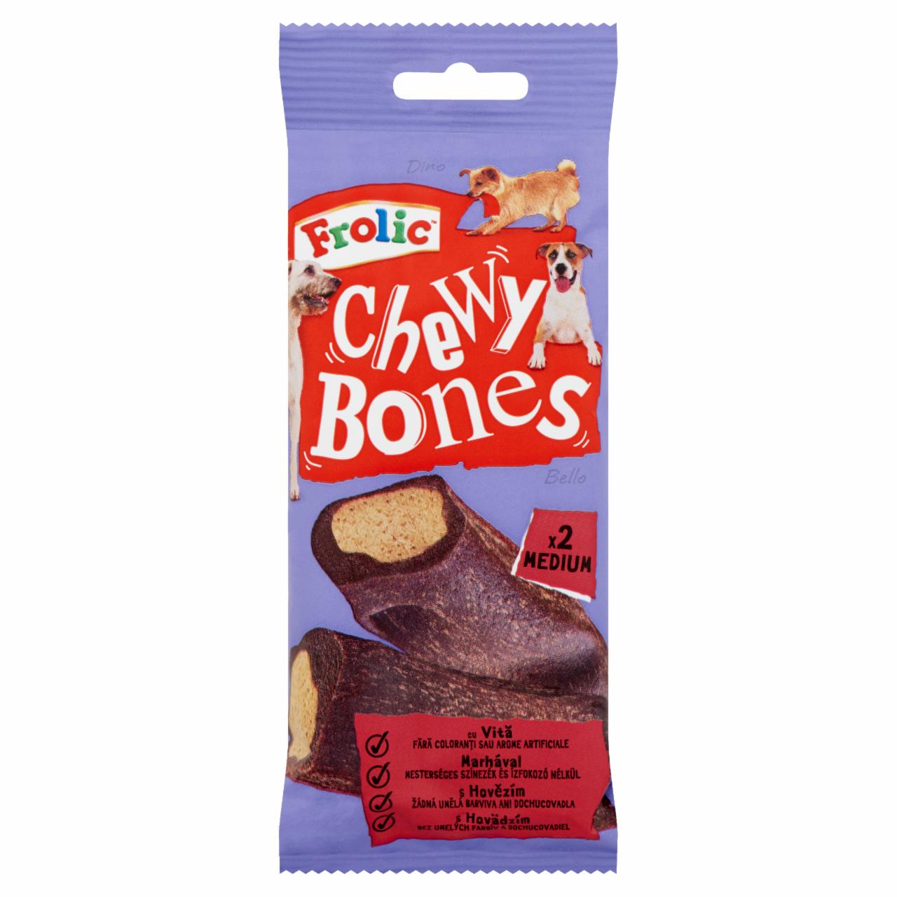 Képek - Frolic Chewy Bones jutalomfalat állateledel kutyák számára marhával 170 g