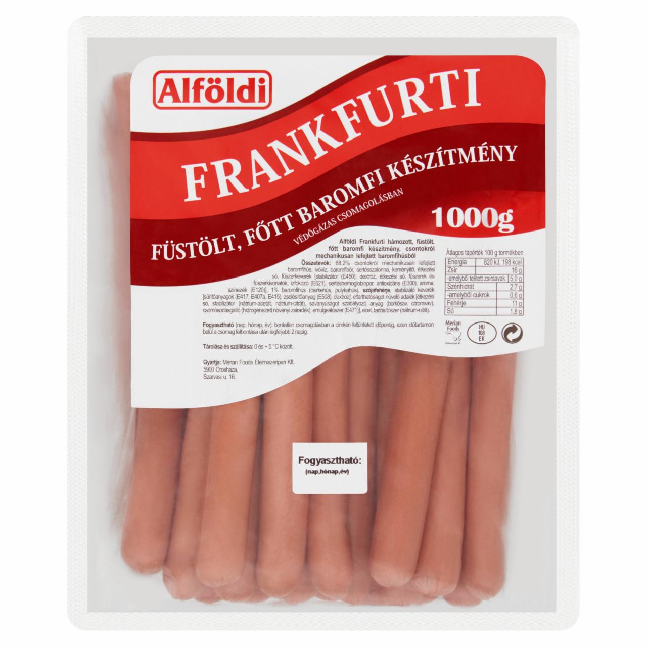 Képek - Alföldi Frankfurti füstölt, főtt baromfi készítmény 1000 g