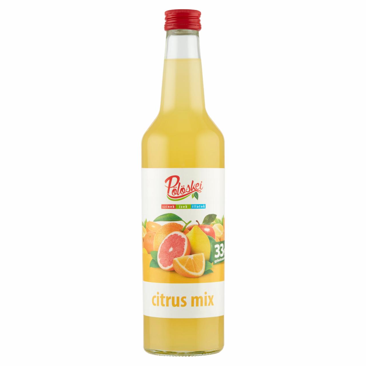 Képek - Pölöskei vegyes gyümölcsszörp citrus mix ízzel cukorral és édesítőszerekkel 0,7 l