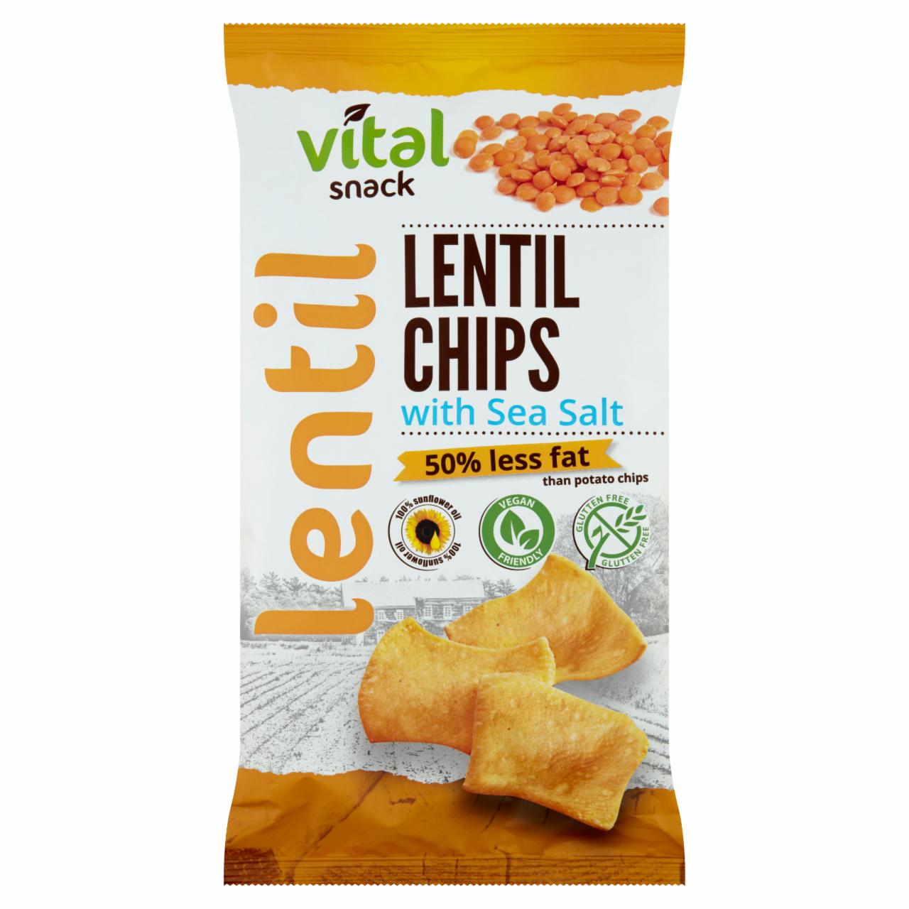 Képek - Vital Snack tengeri sós ízű lencse chips 65 g