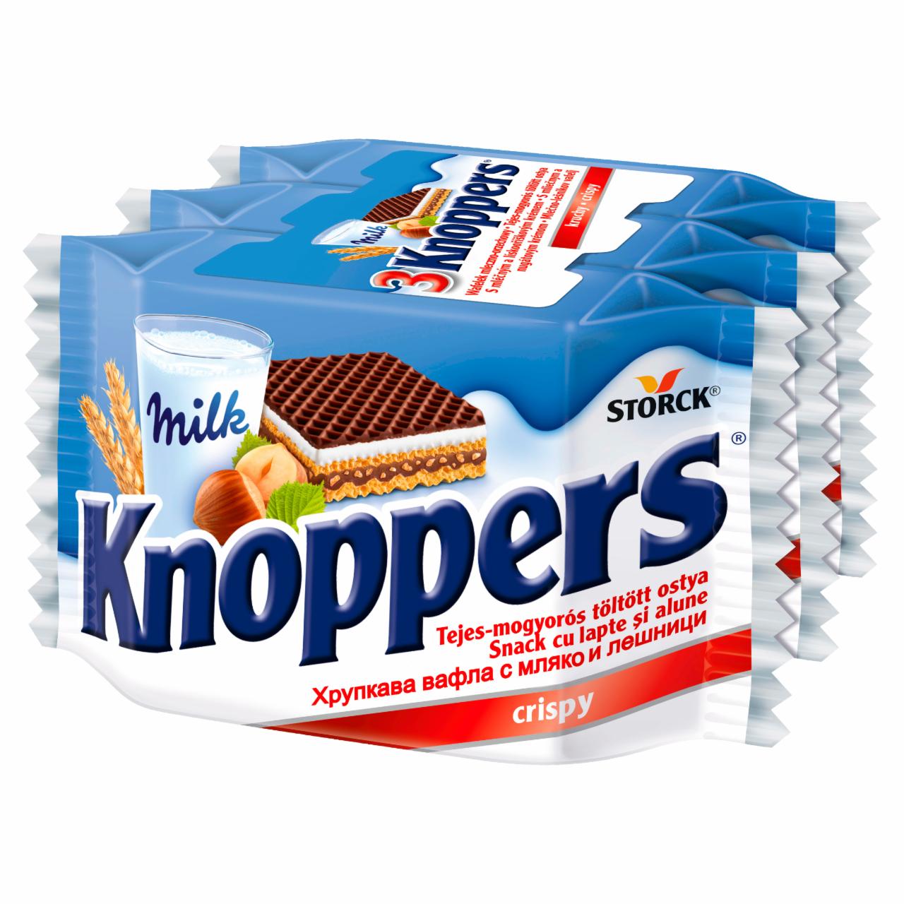 Képek - Knoppers tejes-mogyorós töltött ostya 75 g