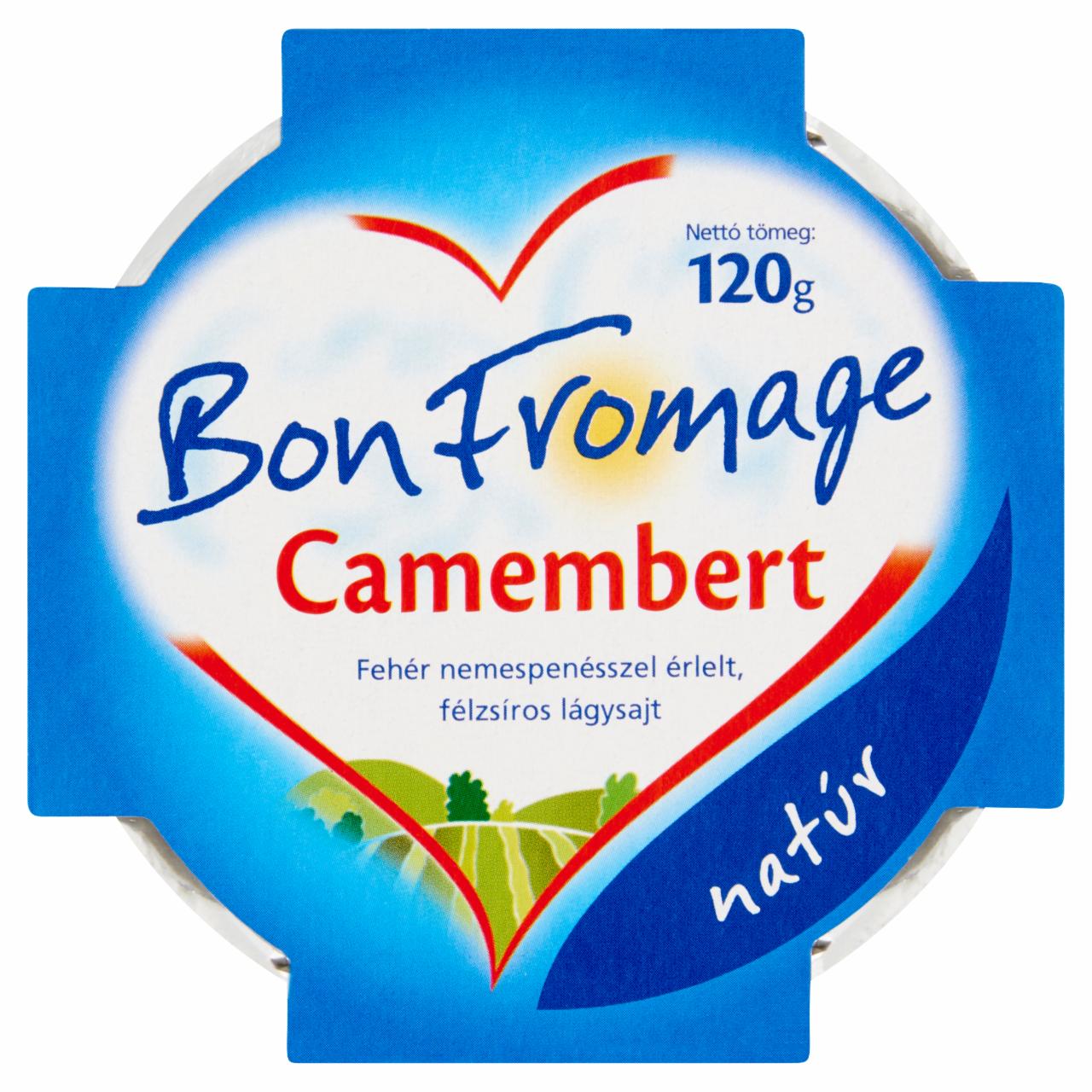 Képek - Bon Fromage Camembert natúr, fehér nemespenésszel érlelt, félzsíros lágysajt 120 g