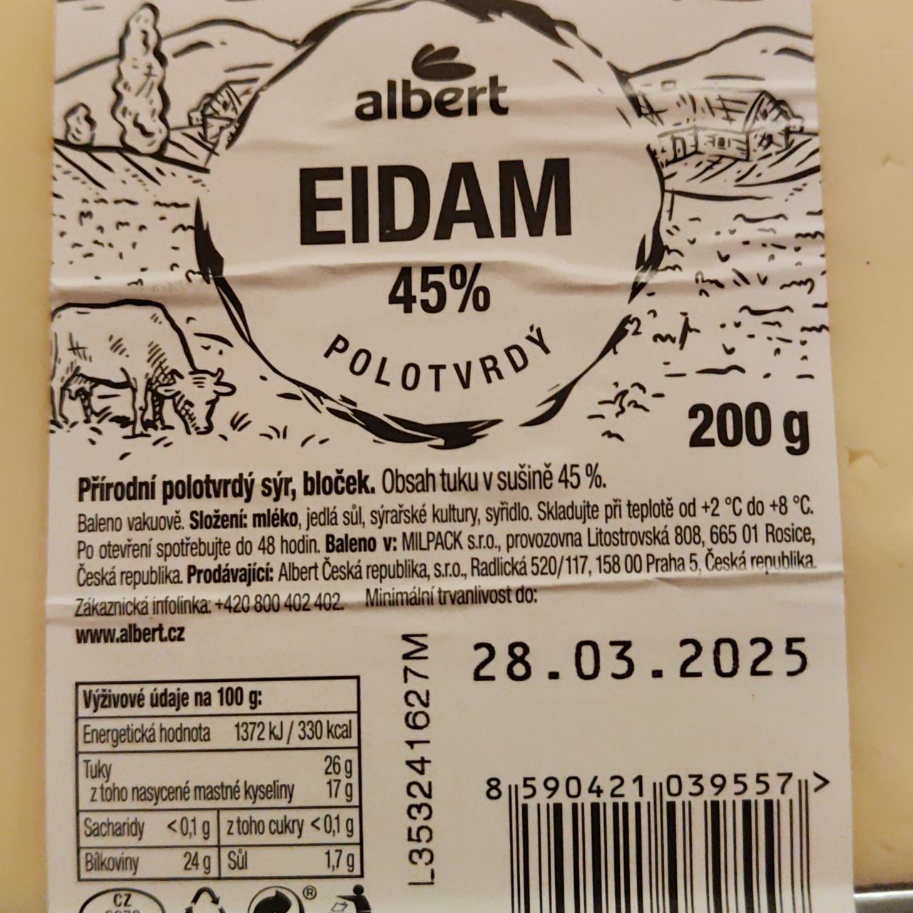 Képek - Eidam 45% polotvrdý Albert