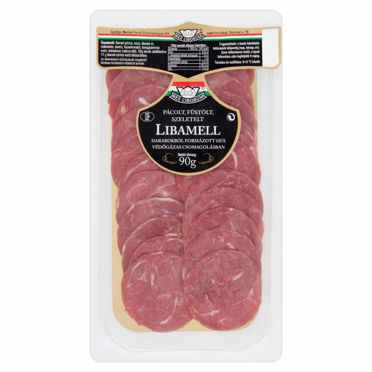 Képek - Rex Ciborum pácolt, füstölt, szeletelt libamell 90 g