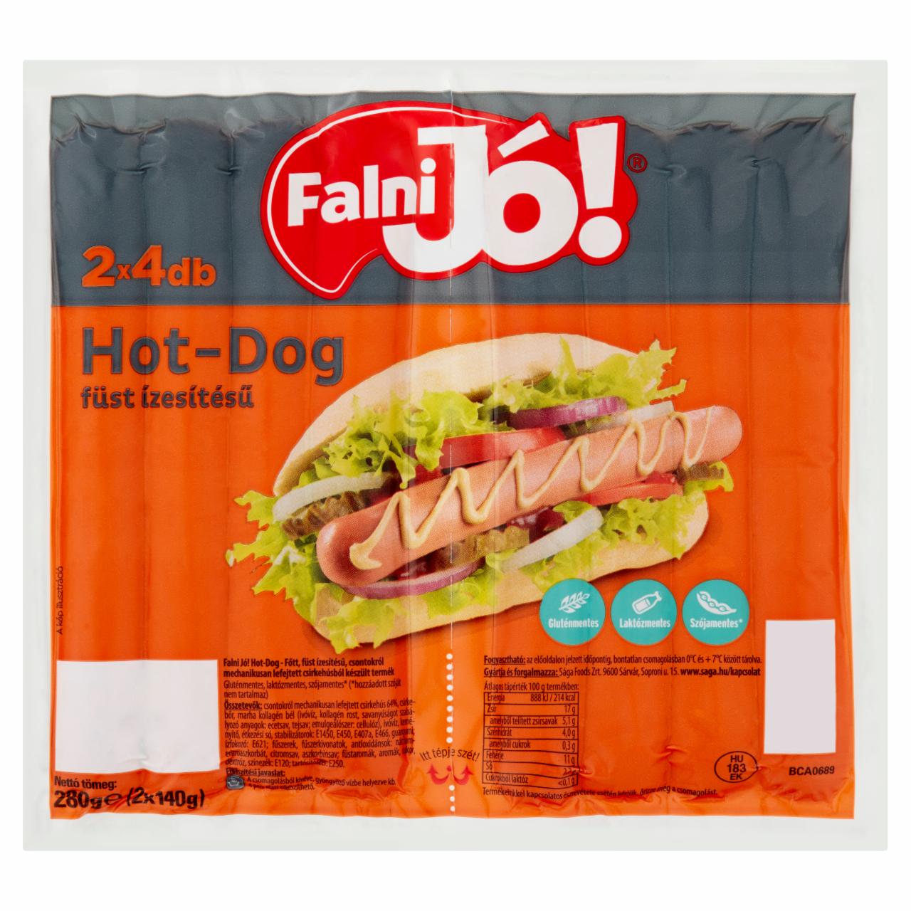 Képek - Falni Jó! füst ízesítésű hot-dog 2 x 140 g (280 g)