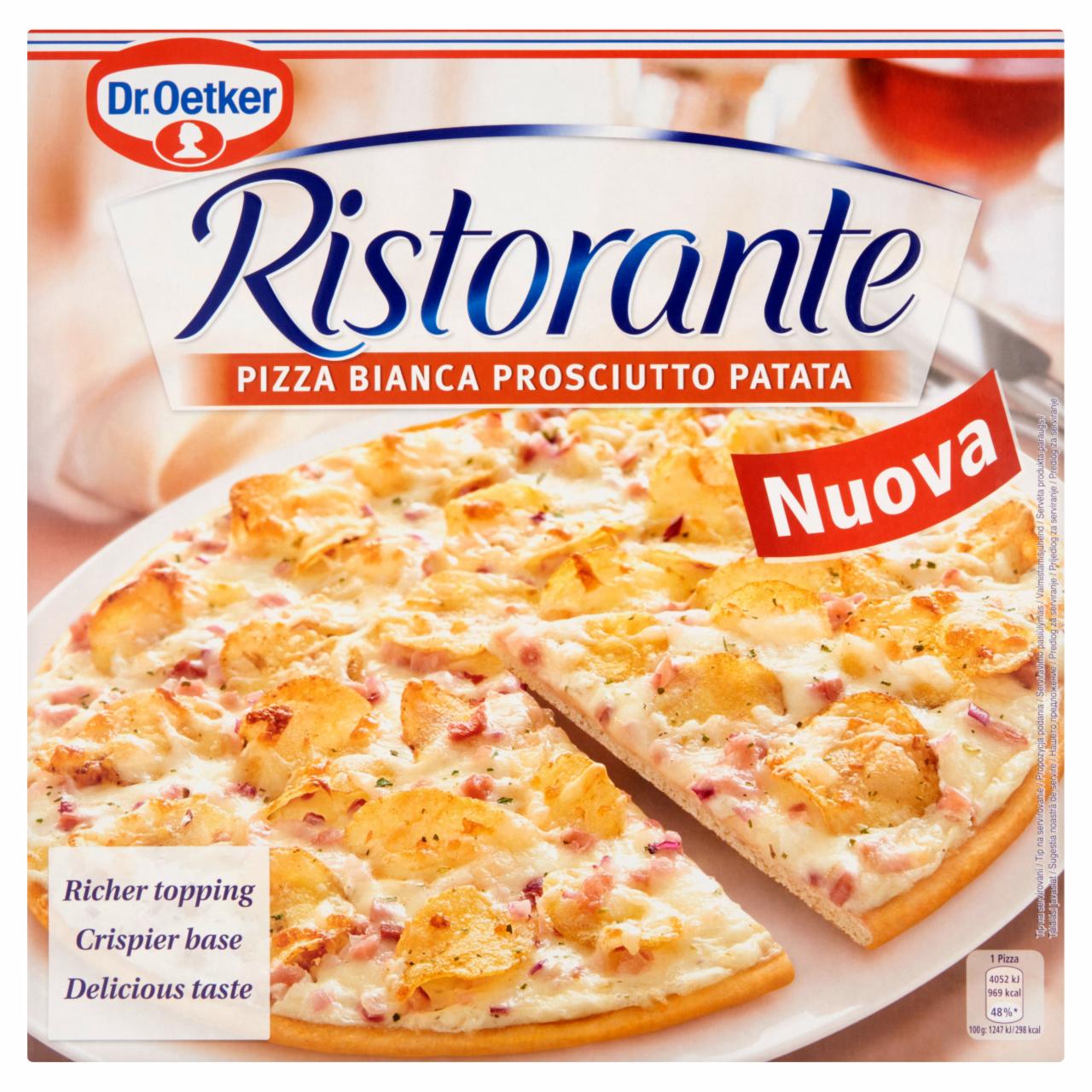 Képek - Dr. Oetker Ristorante Pizza Bianca Prosciutto Patata gyorsfagyasztott chipses-sonkás pizza 325 g