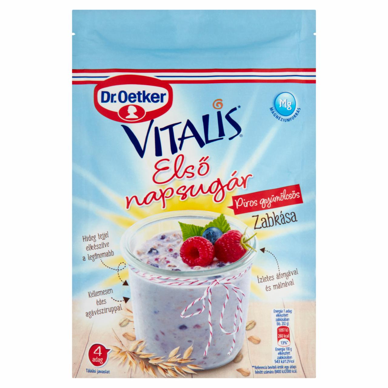 Képek - Dr. Oetker Vitalis Első napsugár piros gyümölcsös zabkása alappor 208 g