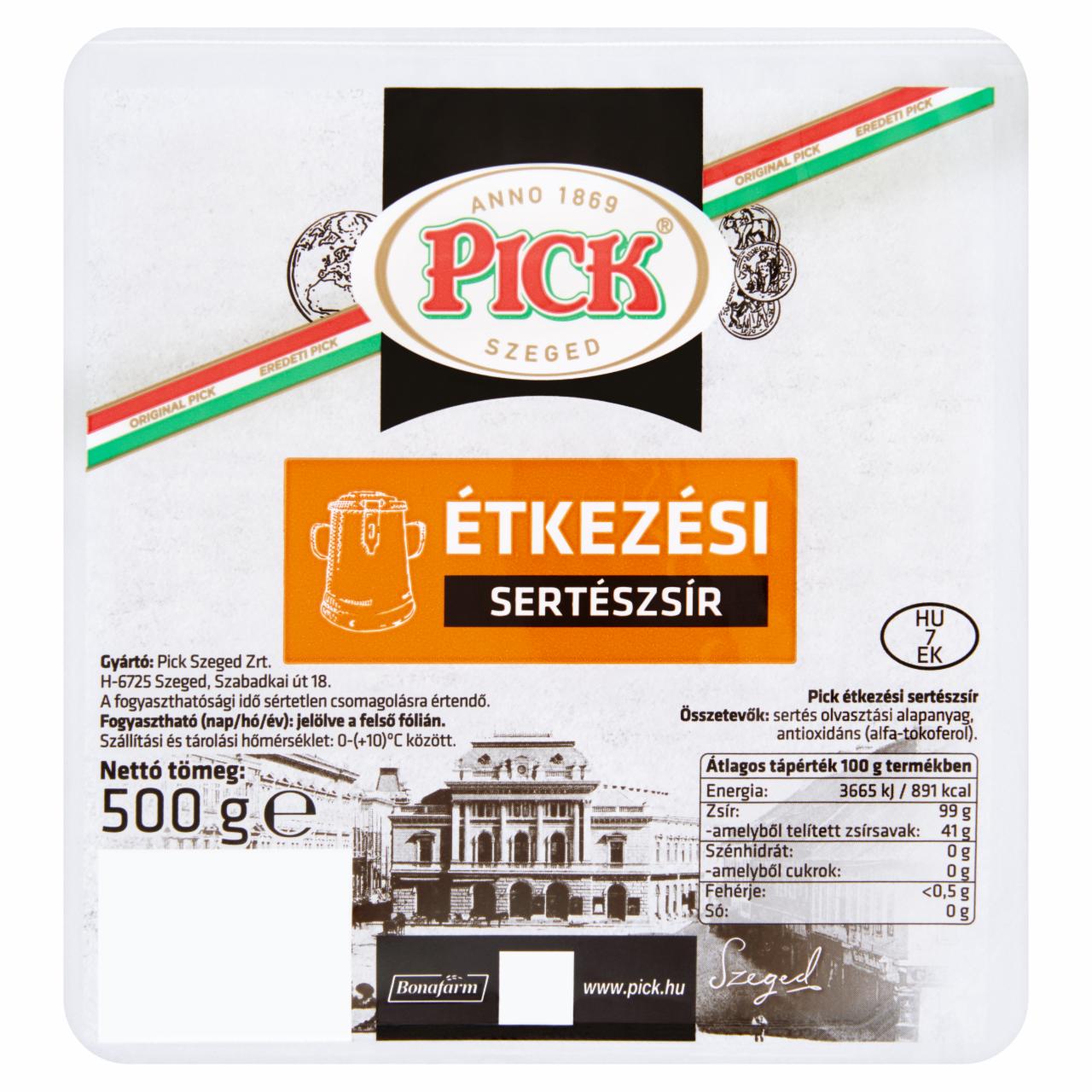 Képek - PICK Étkezési sertészsír 500 g