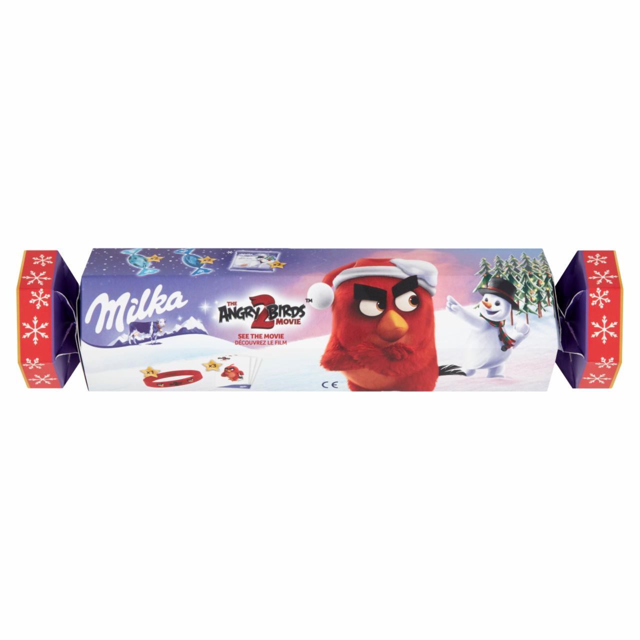 Képek - Milka The Angry Birds 2 töltött tejcsokoládé és tejcsokoládé drazsé válogatás 88 g