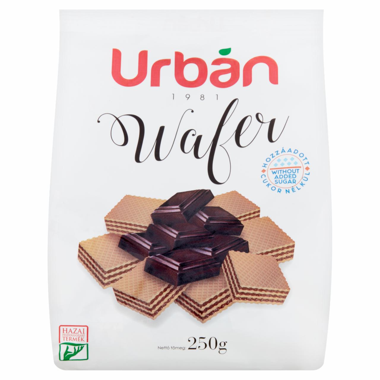 Képek - Urbán hozzáadott cukor nélküli csokoládés krémmel töltött ostya, édesítőszerrel 250 g