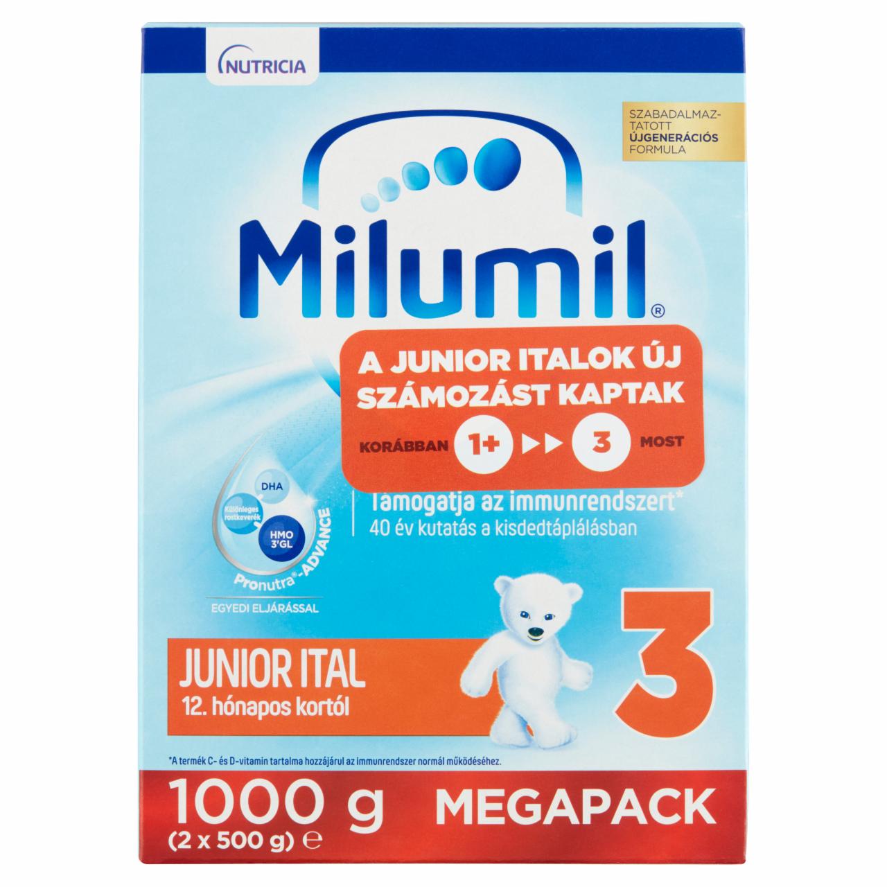 Képek - Milumil Nutri-Biotik 3 Junior tejalapú anyatej-kiegészítő tápszer 12. hónapos kortól 1000 g