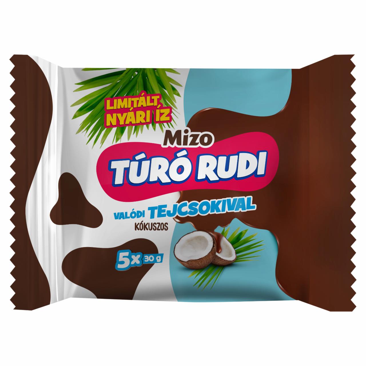Képek - Mizo Túró Rudi kókuszos túródesszert tejcsokoládé bevonattal 5 x 30 g (150 g)