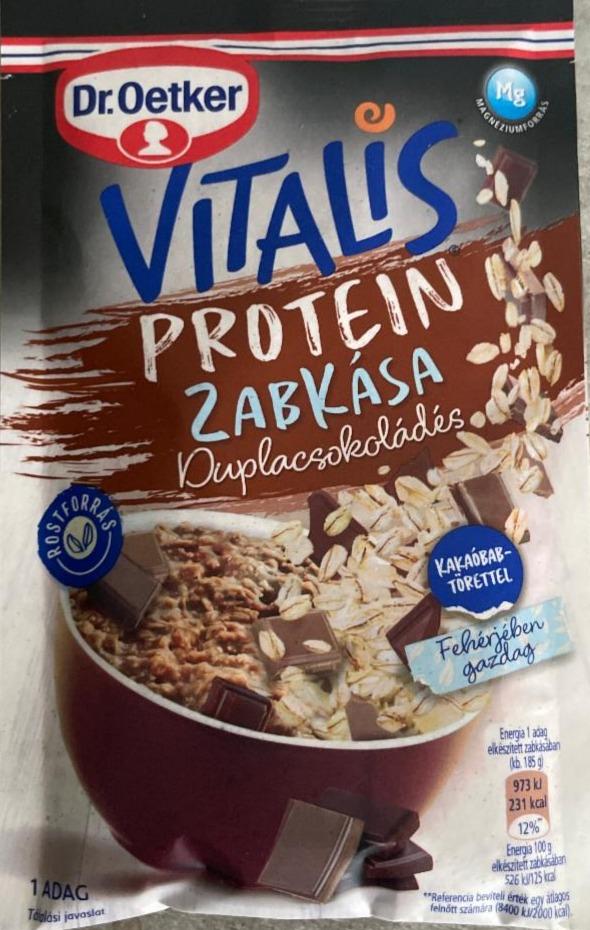 Képek - Dr. Oetker Vitalis duplacsokoládés protein zabkása alappor 60 g