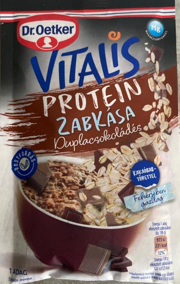 Képek - Dr. Oetker Vitalis duplacsokoládés protein zabkása alappor 60 g 