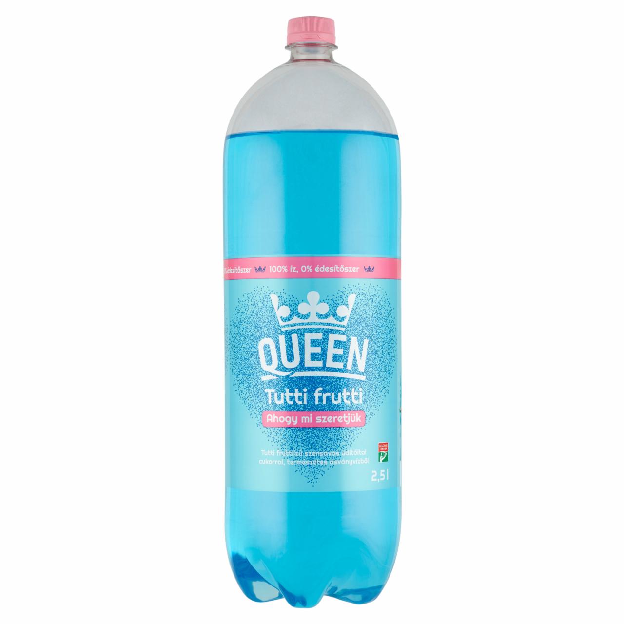 Képek - Queen tutti fruttiízű szénsavas üdítőital cukorral, természetes ásványvízből 2,5 l