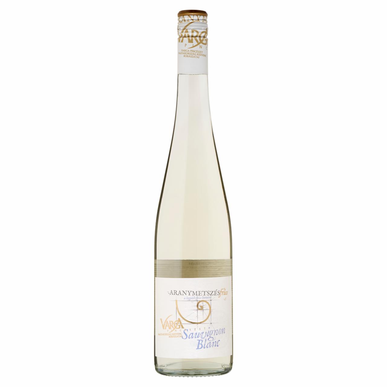 Képek - Varga Aranymetszés Friss Felső-Magyarországi Sauvignon Blanc száraz fehér tájbor 11,5% 0,75 l