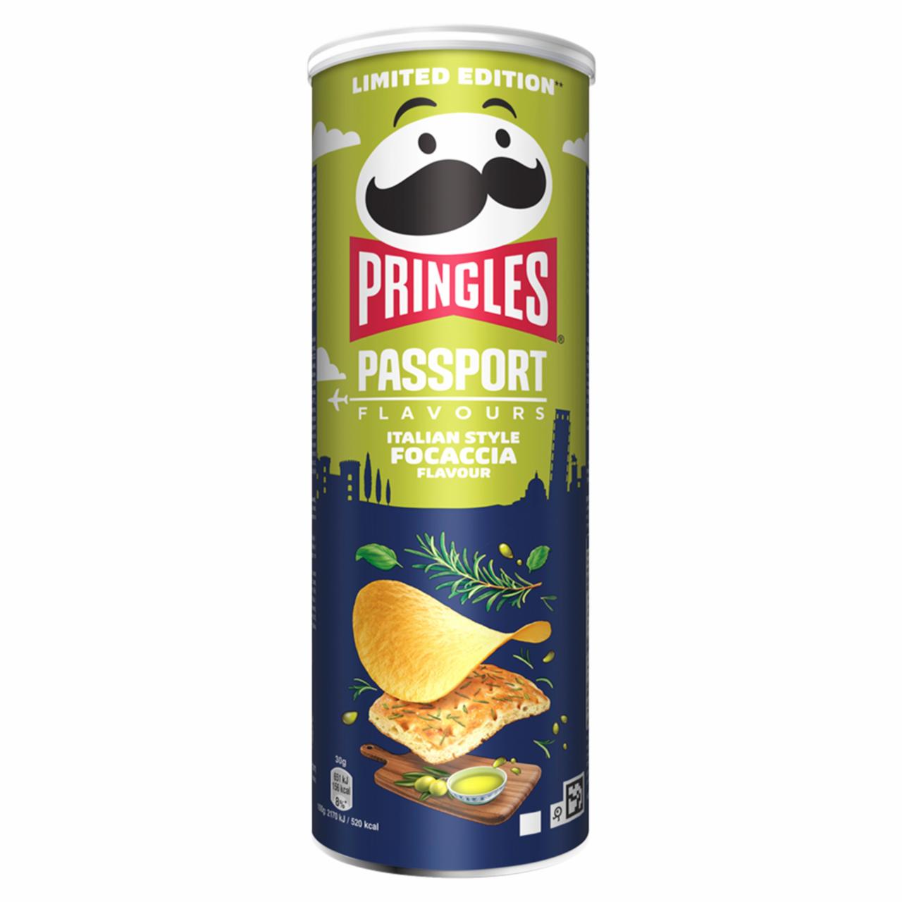 Képek - Pringles Passport Flavours focaccia ízesítésű sós snack 165 g 