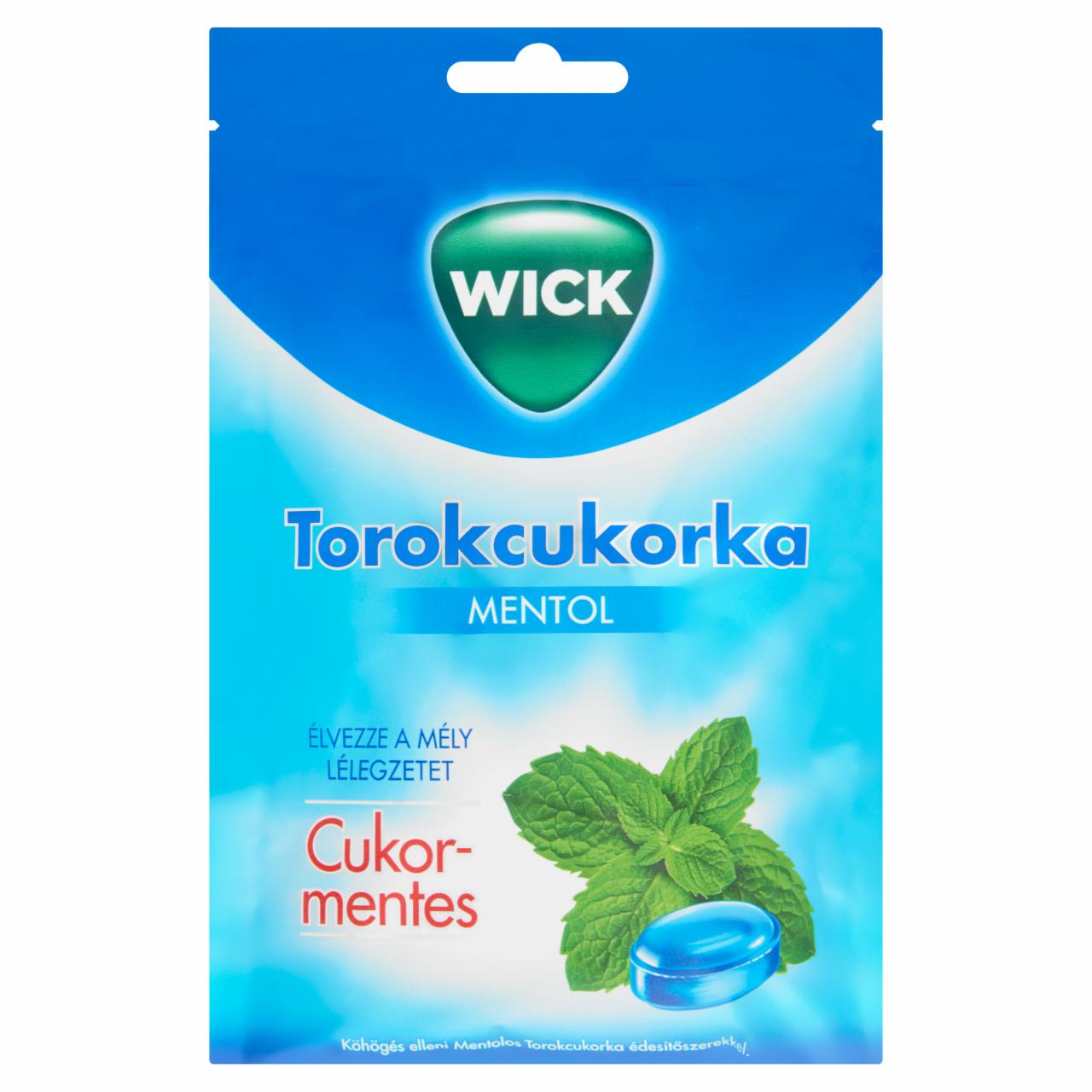 Képek - Wick Mentol cukormentes torokcukorka 72 g