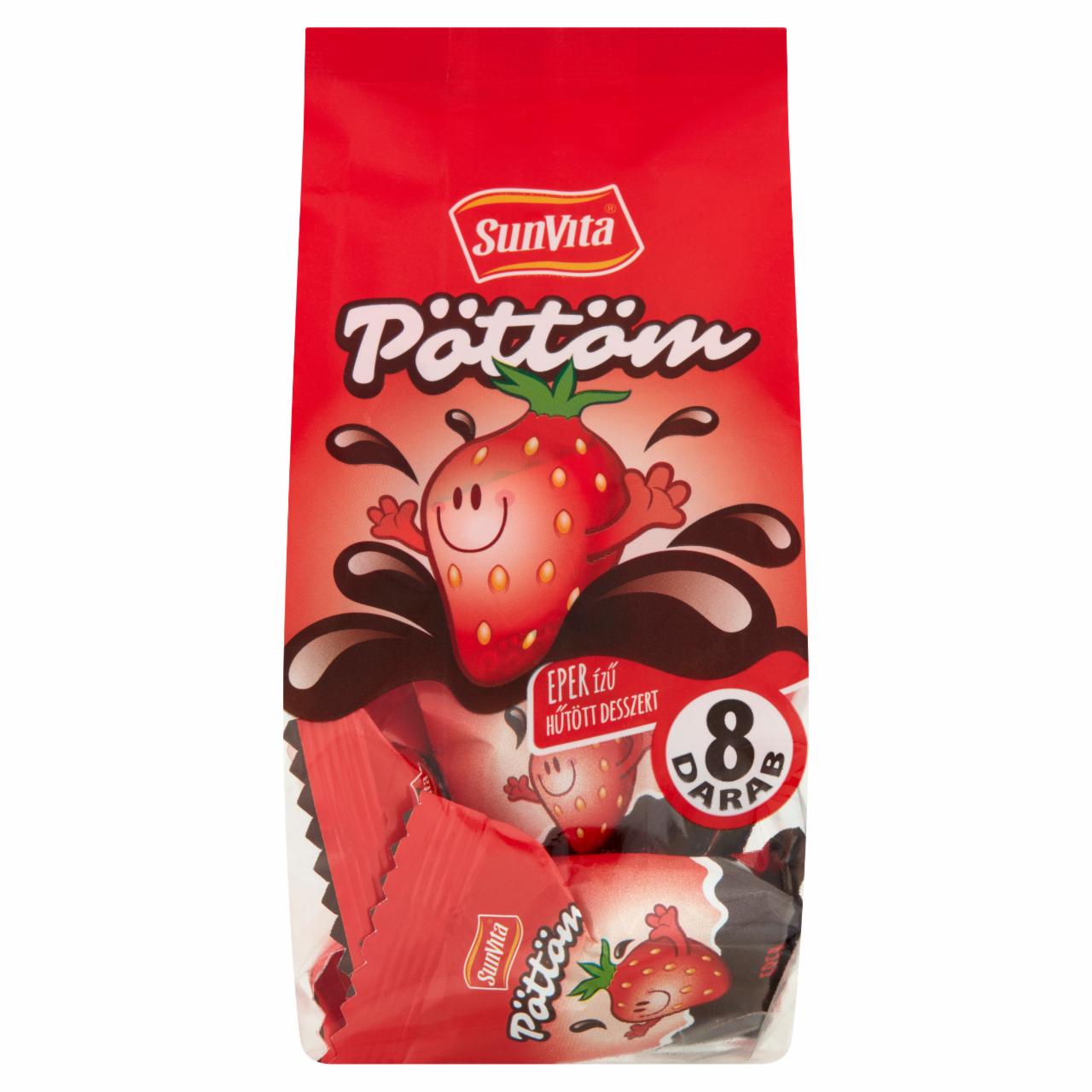 Képek - SunVita Pöttöm eper ízű hűtött desszert 8 x 15 g (120 g)