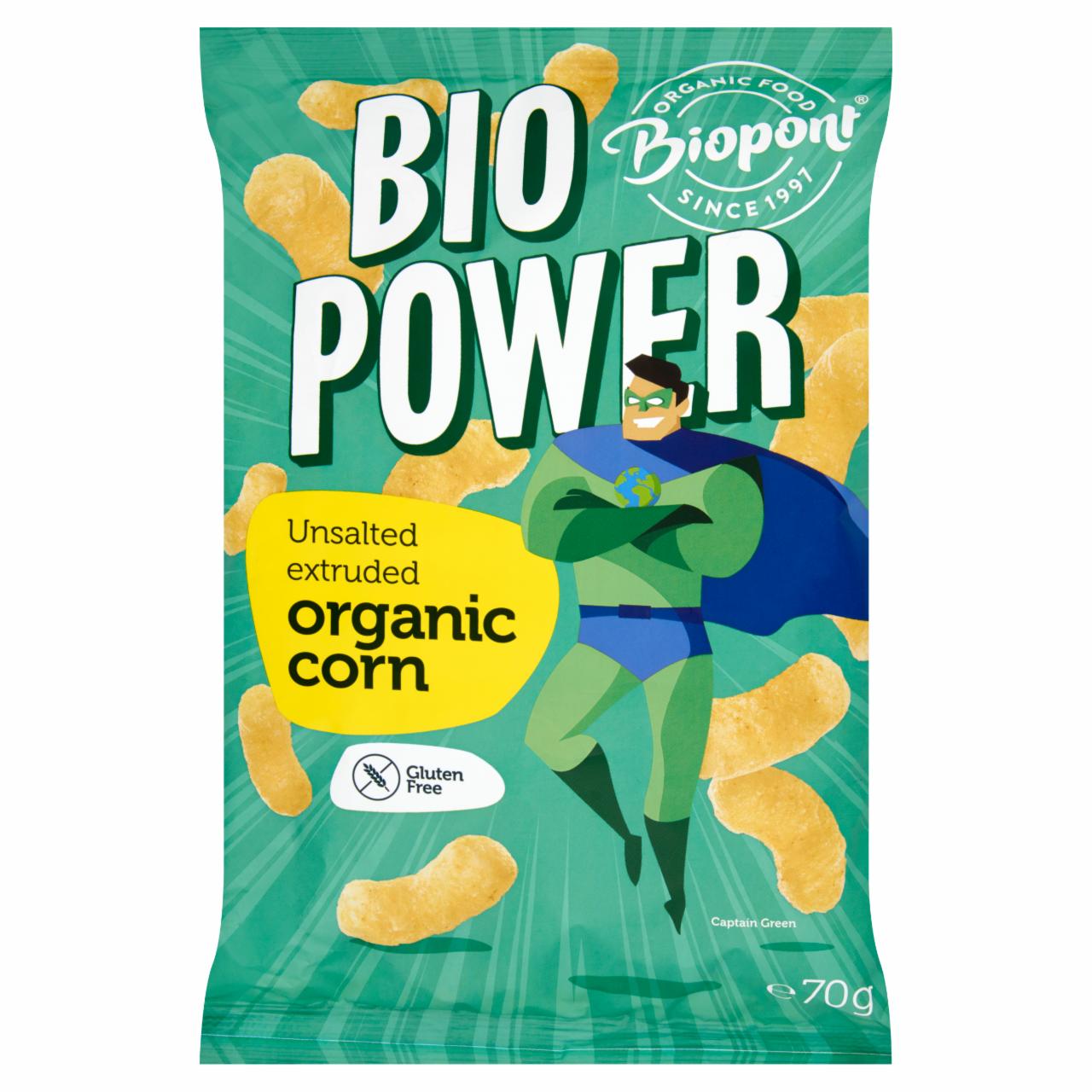 Képek - Biopont Bio Power BIO gluténmentes sótlan extrudált kukorica 70 g