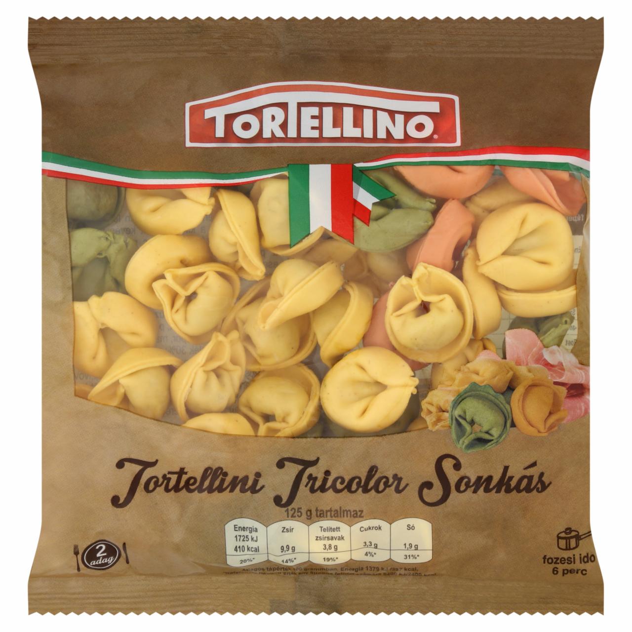 Képek - Tortellino Tortellini Tricolor sonkás friss tészta 250 g