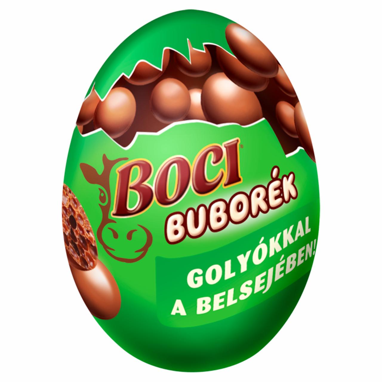 Képek - Boci Buborék tejcsokoládé tojás levegőbuborékos töltelékkel töltött tejcsokoládé golyókkal 47 g