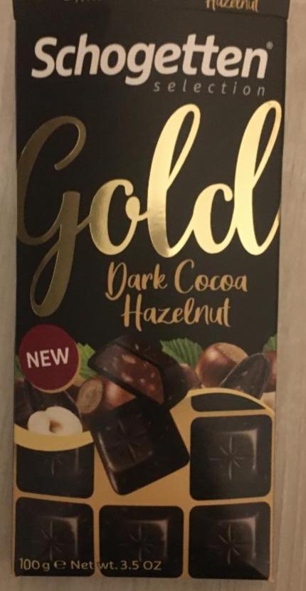 Képek - Schogetten Gold étcsokoládé pirított törökmogyoródarabokkal, mogyorós kakaókrémtöltelékkel 100 g