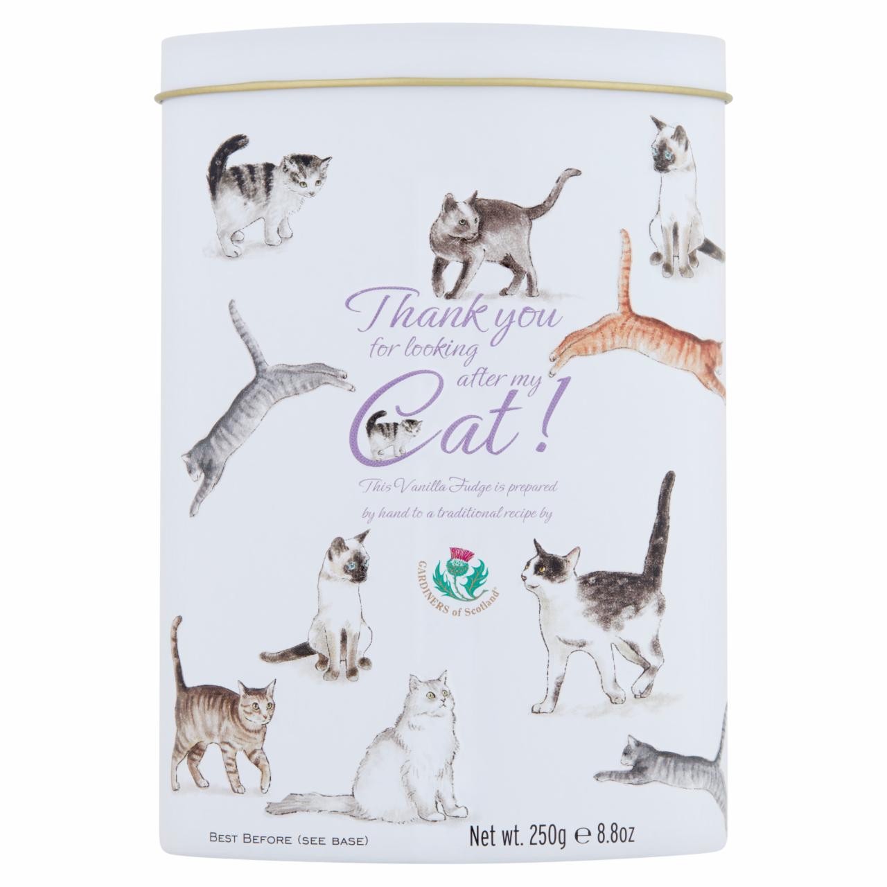 Képek - Gardiners of Scotland vanília ízesítésű puha karamella macskás dobozban 250 g